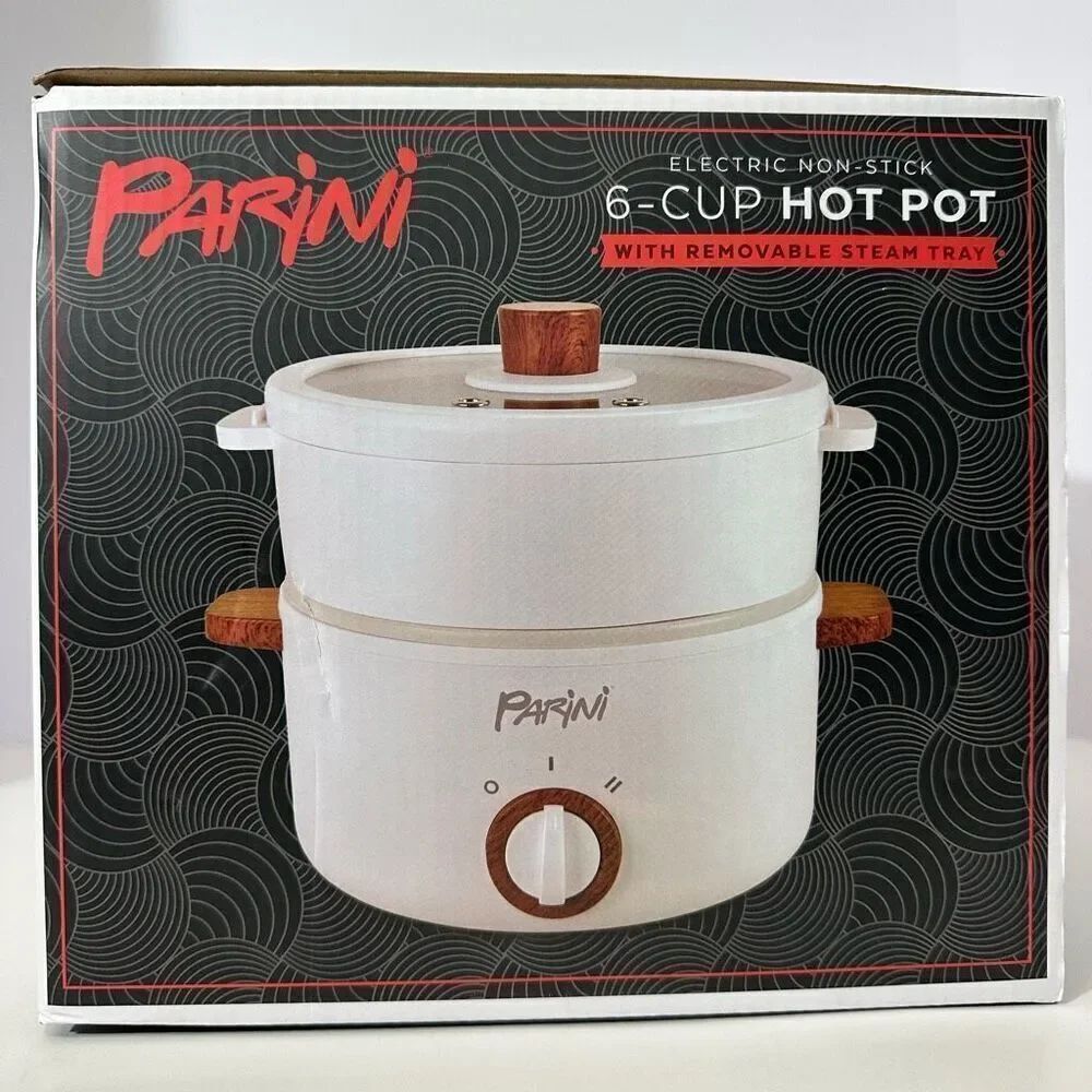 Parini 6-Cup Electric Hot Pot With Removable Steam Tray